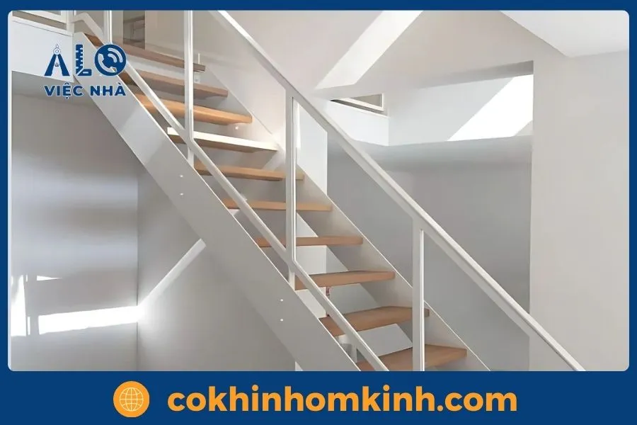 Lợi ích khi sử dụng cầu thang sắt ốp gỗ