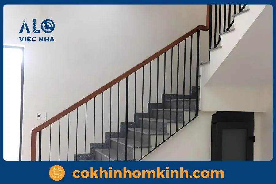 Điểm nổi bật của cầu thang sắt tay vịn gỗ