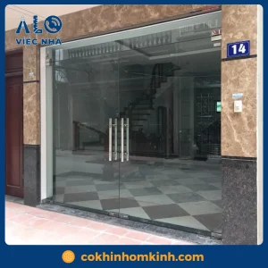 Cửa kính cường lực 2 cánh CKCL2C1 mẫu 2