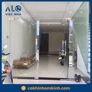 Cửa kính cường lực 2 cánh CKCL2C2 mẫu 2