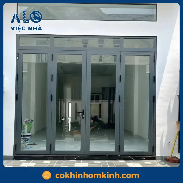 Cửa kính cường lực 4 cánh CKCL4C1 mẫu 2