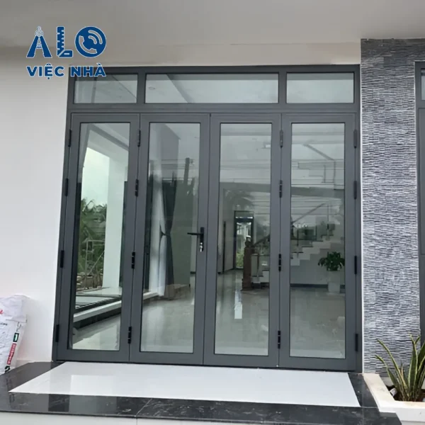 Cửa kính cường lực 4 cánh CKCL4C1 mẫu 1