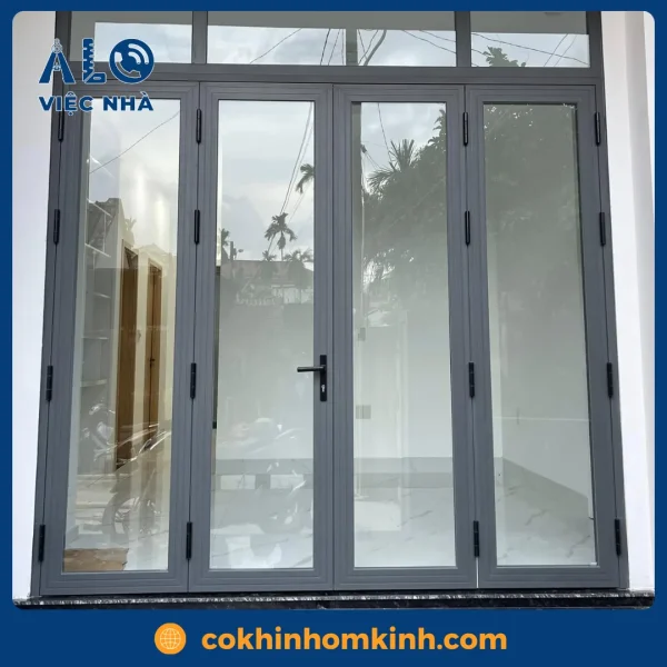 Cửa kính cường lực 4 cánh CKCL4C2 mẫu 3