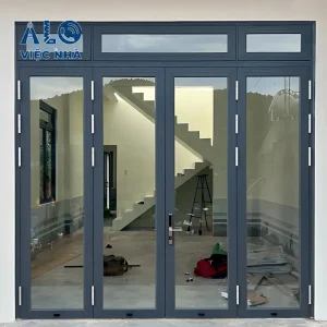 Cửa kính cường lực 4 cánh CKCL4C2 mẫu 1