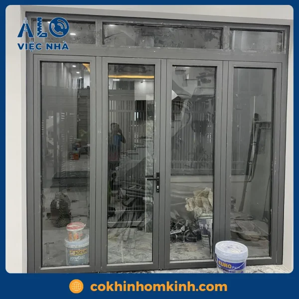 Cửa kính cường lực 4 cánh CKCL4C3 mẫu 3