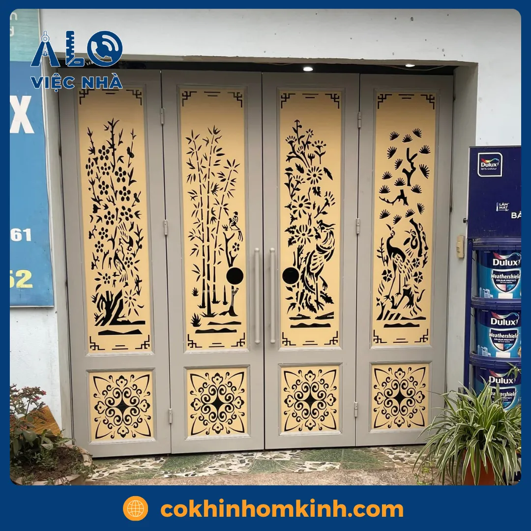 Cửa sắt 4 cánh CS4C3 9 Cửa sắt 4 cánh CS4C3 mẫu 3