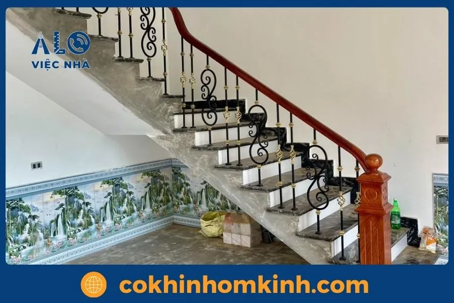 Lan can cầu thang sắt mẫu 3
