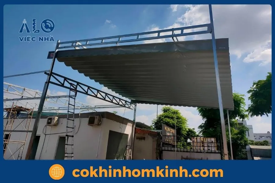 Cấu tạo của mái che bạt kéo