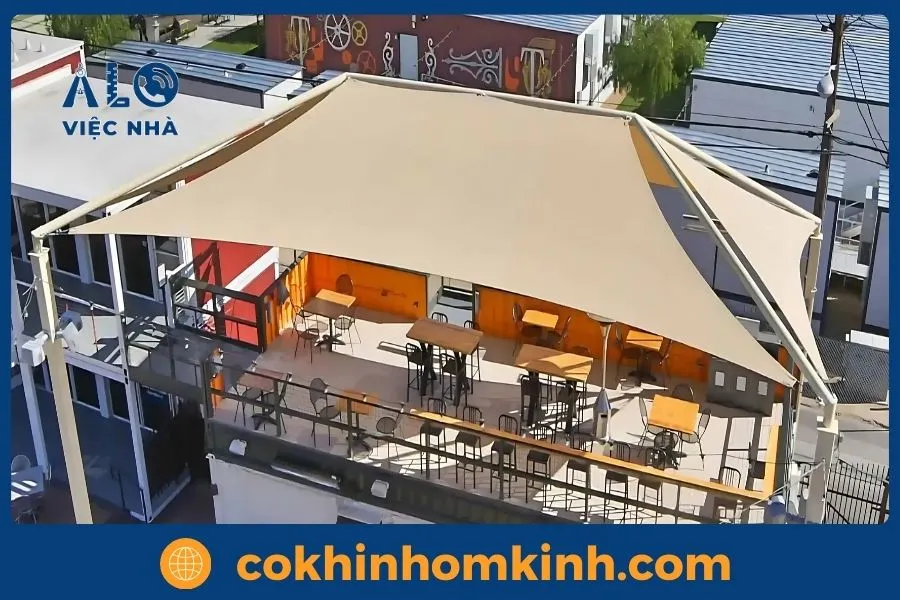 Giới thiệu dịch vụ thi công mái che sân thượng tại Cơ Khí Nhôm Kính