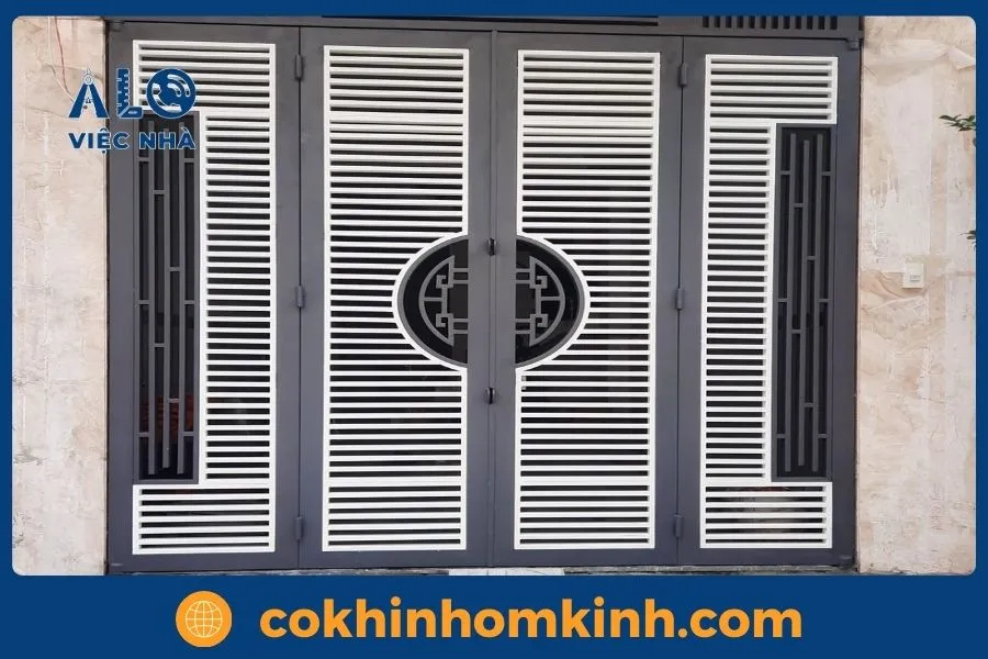 99 Mẫu cửa cổng sắt 4 cánh đẹp đơn giản 3 Cấu tạo của cửa cổng sắt 4 cánh