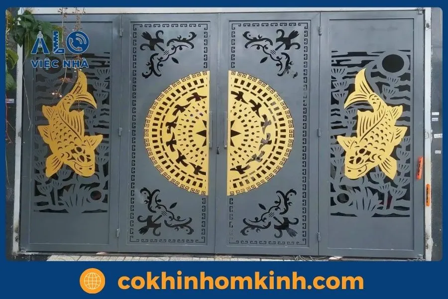 99 Mẫu cửa cổng sắt 4 cánh đẹp đơn giản 5 Các loại cửa cổng sắt 4 cánh phổ biến hiện nay