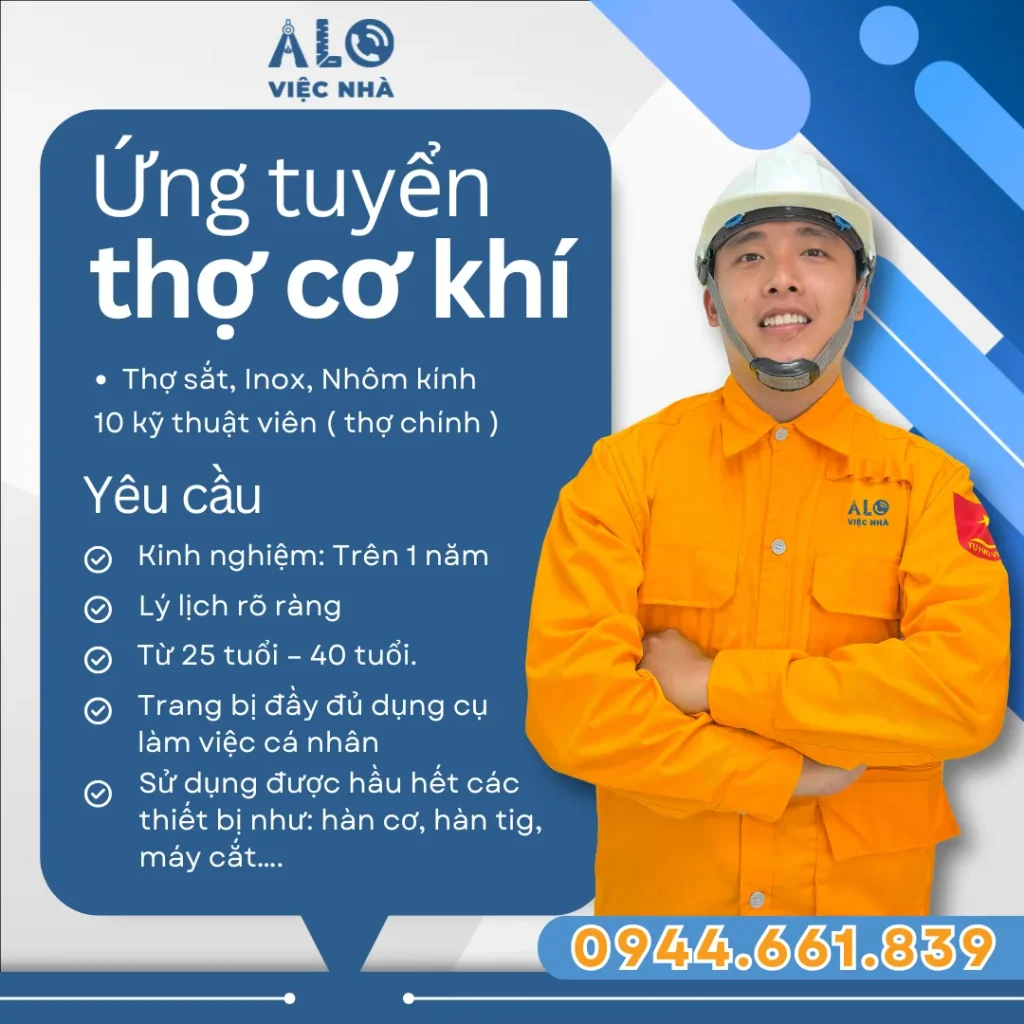 tuyển dụng thợ cơ khí