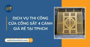 Làm cửa cổng sắt 4 cánh giá rẻ tại TPHCM