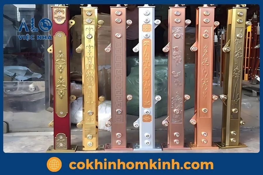 trụ cầu thang kính siêu đẹp mẫu 2